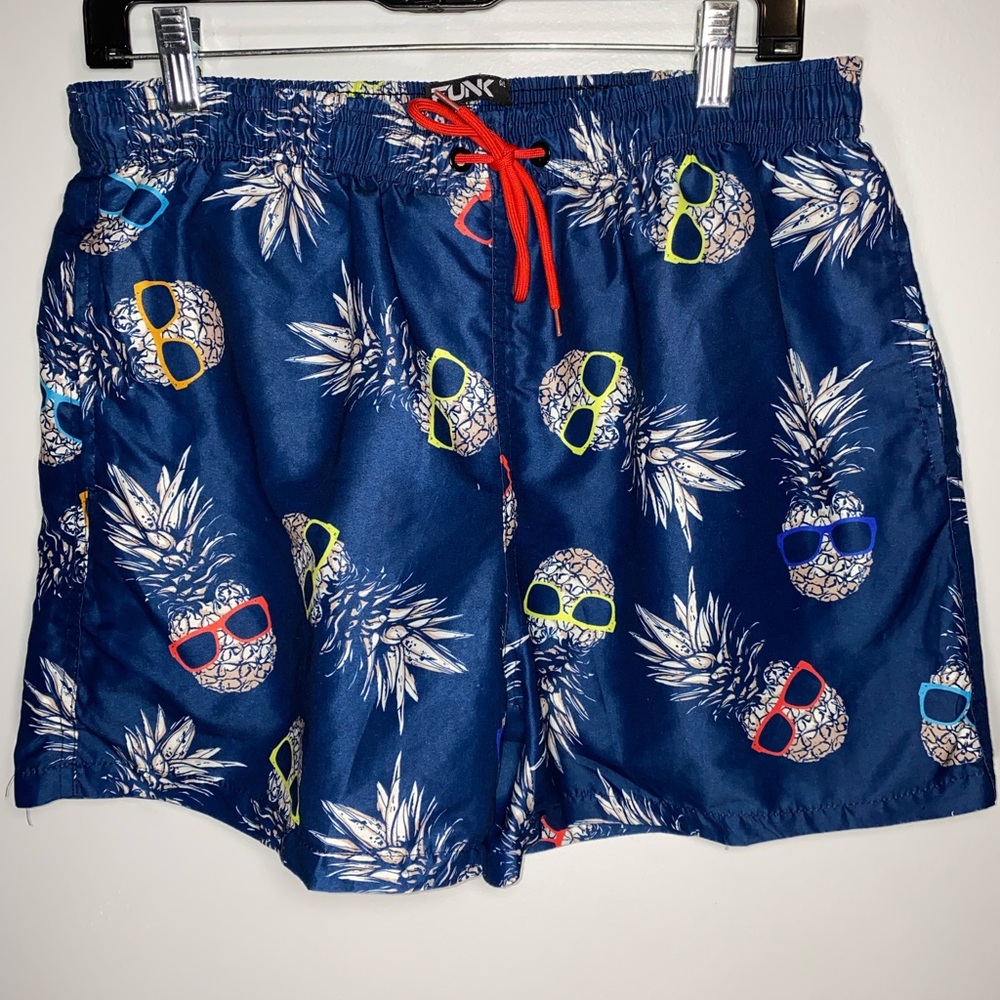 Blue Pineapple & sunglasses   Swim Shorts